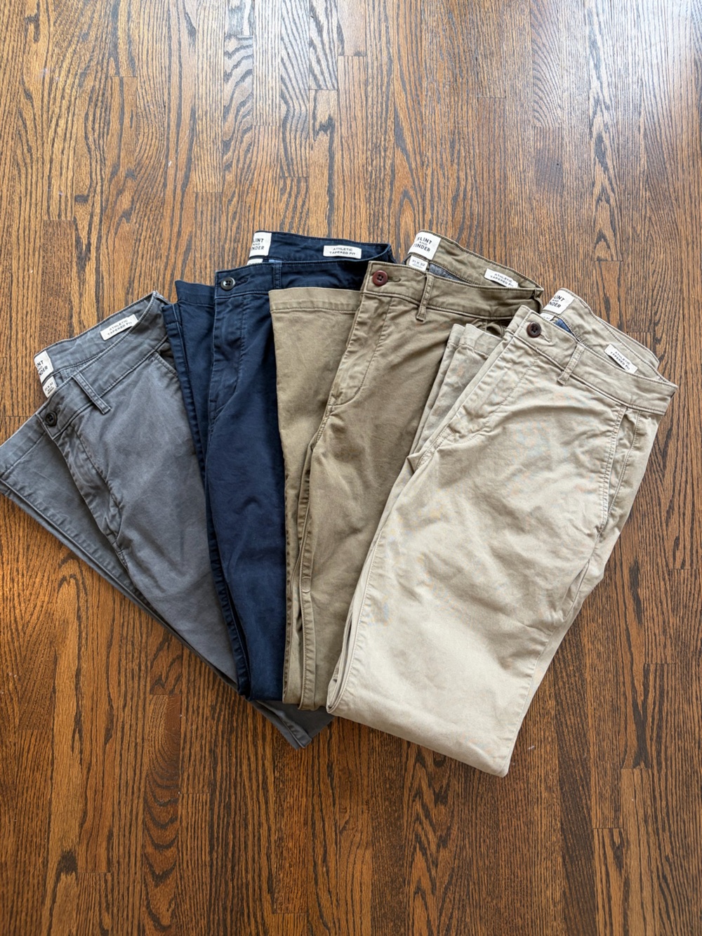 Lot of 4 Flint and Tinder Athletic Tapered Fit Chinos size 31x32